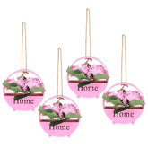 Kuber Industries Hanging Artificial Plants for Home D?cor|Natural Looking Indoor Fake Plants with Pot|Artificial Flowers for Decoration-Pack of 4 (Pink)